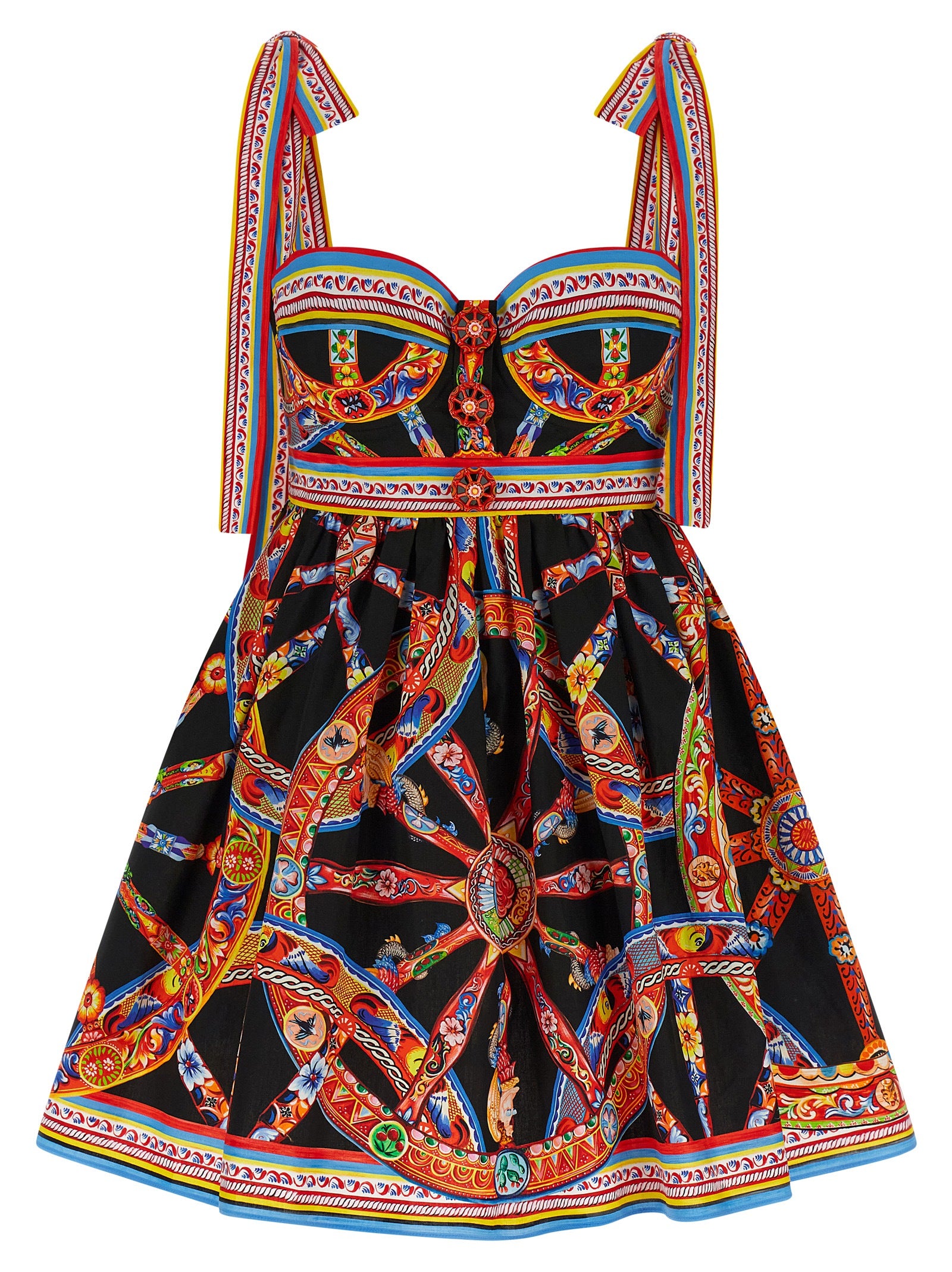 Multicolor Cotton Short Dress