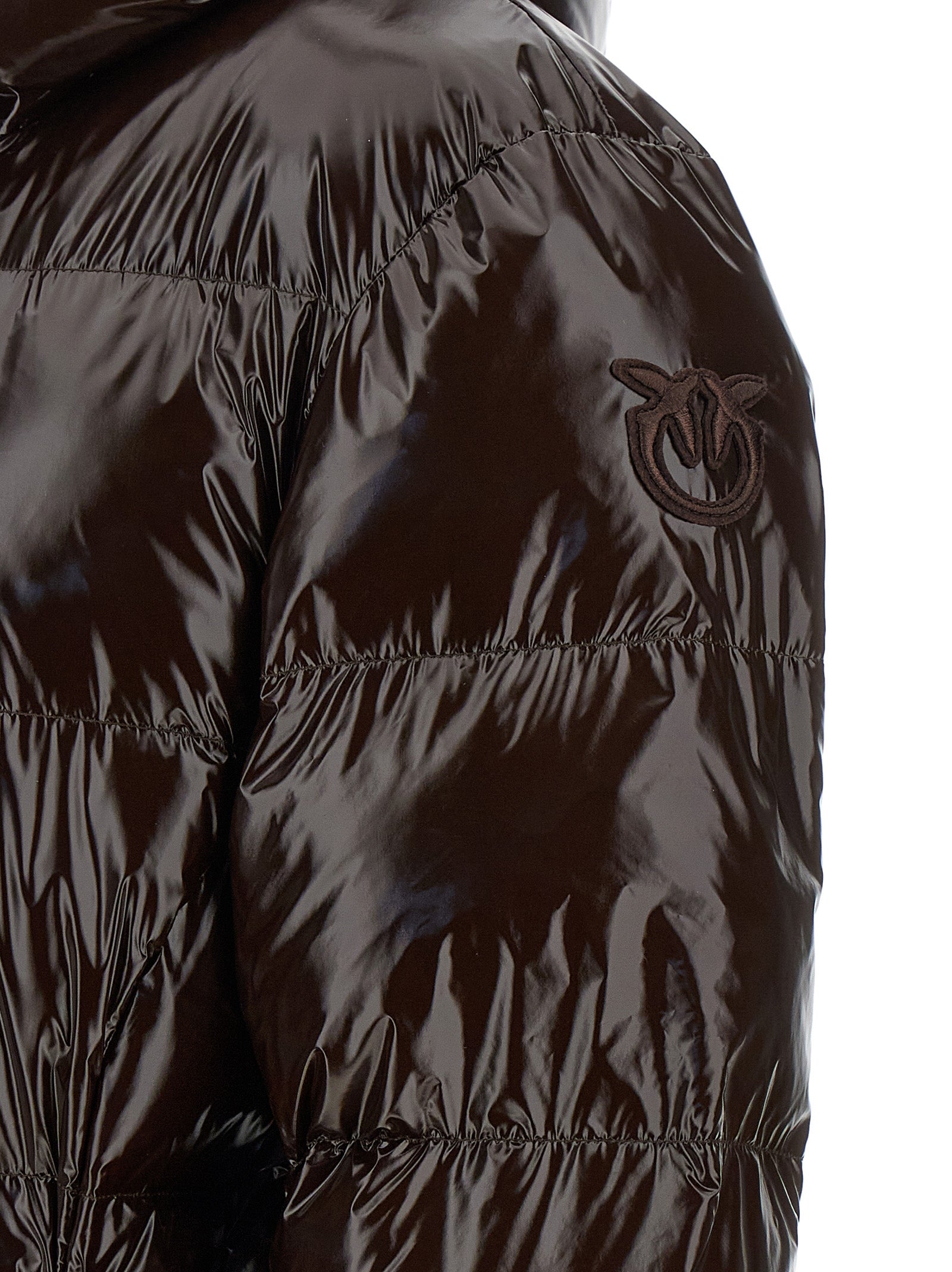 Brown Polyamide Full-Length Jacket