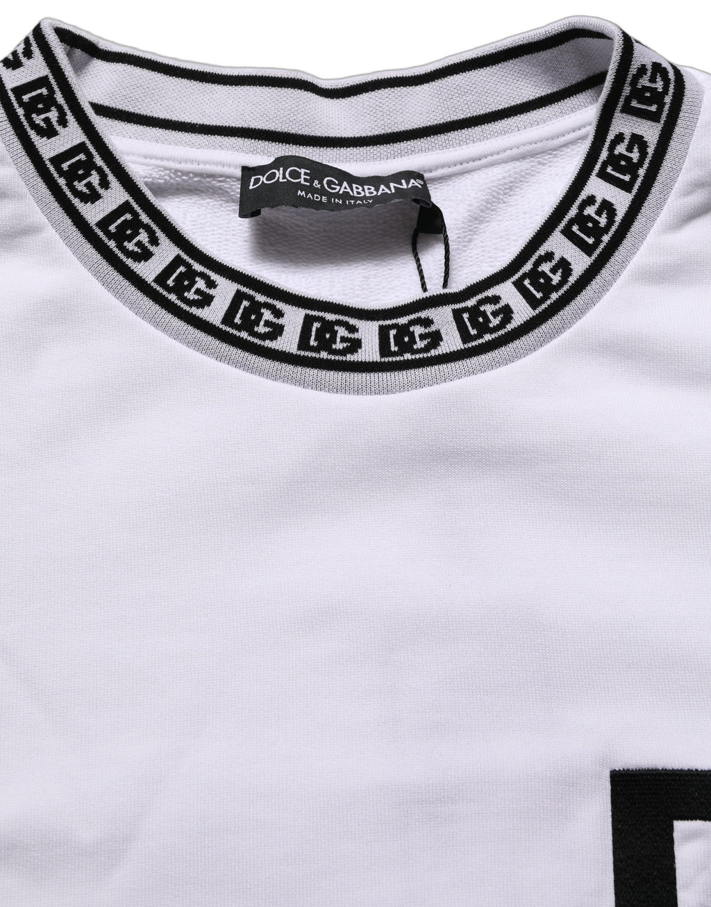 White Cotton Crew Neck Sweatshirt Sweater