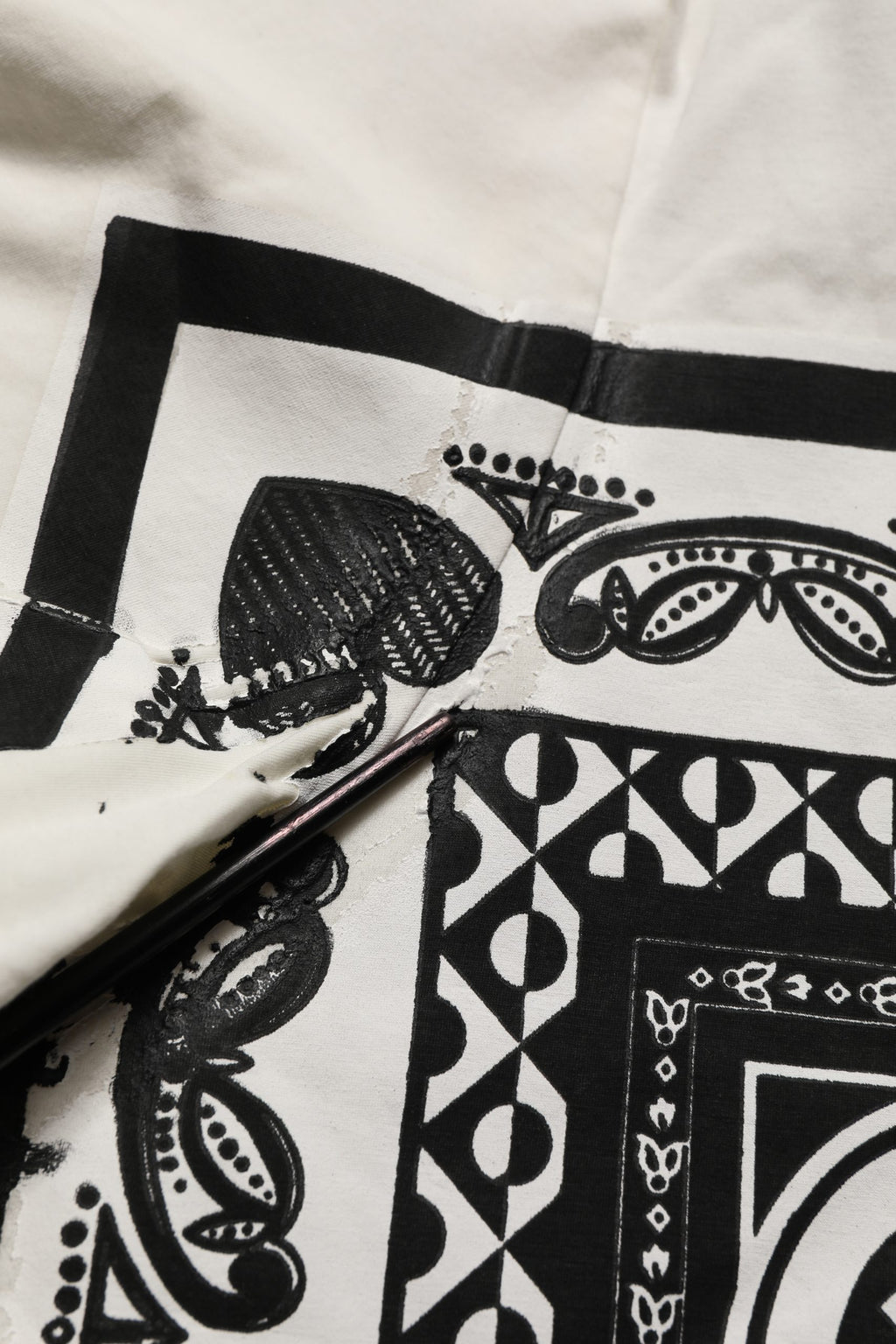White Bandana Print Cotton CrewNeck T-shirt