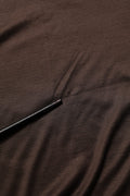 Brown Silk Crew Neck Short Sleeves T-shirt