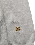 Gray Silk Crew Neck Short Sleeves T-shirt