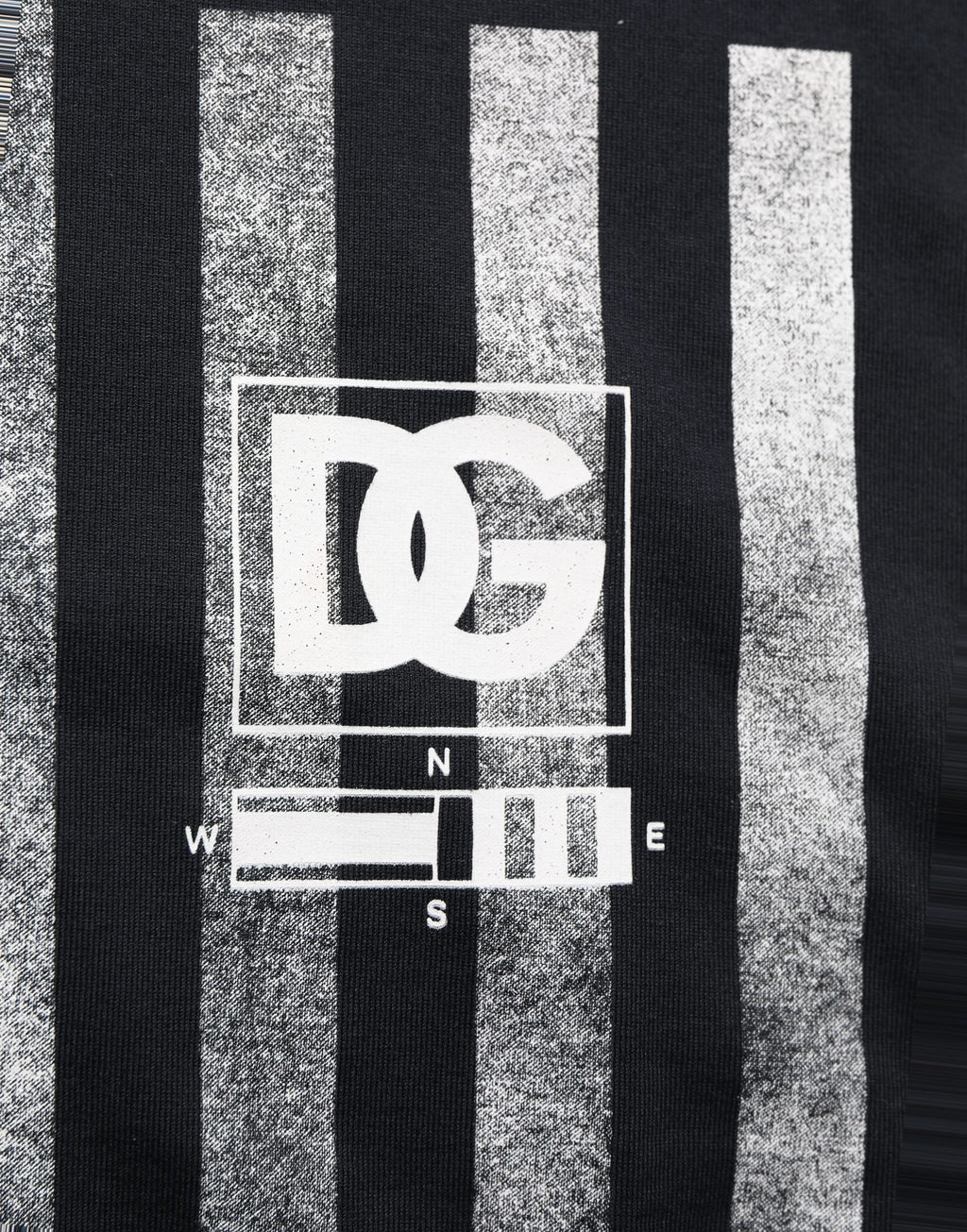 Blue Striped Print Cotton Crew Neck  T-shirt