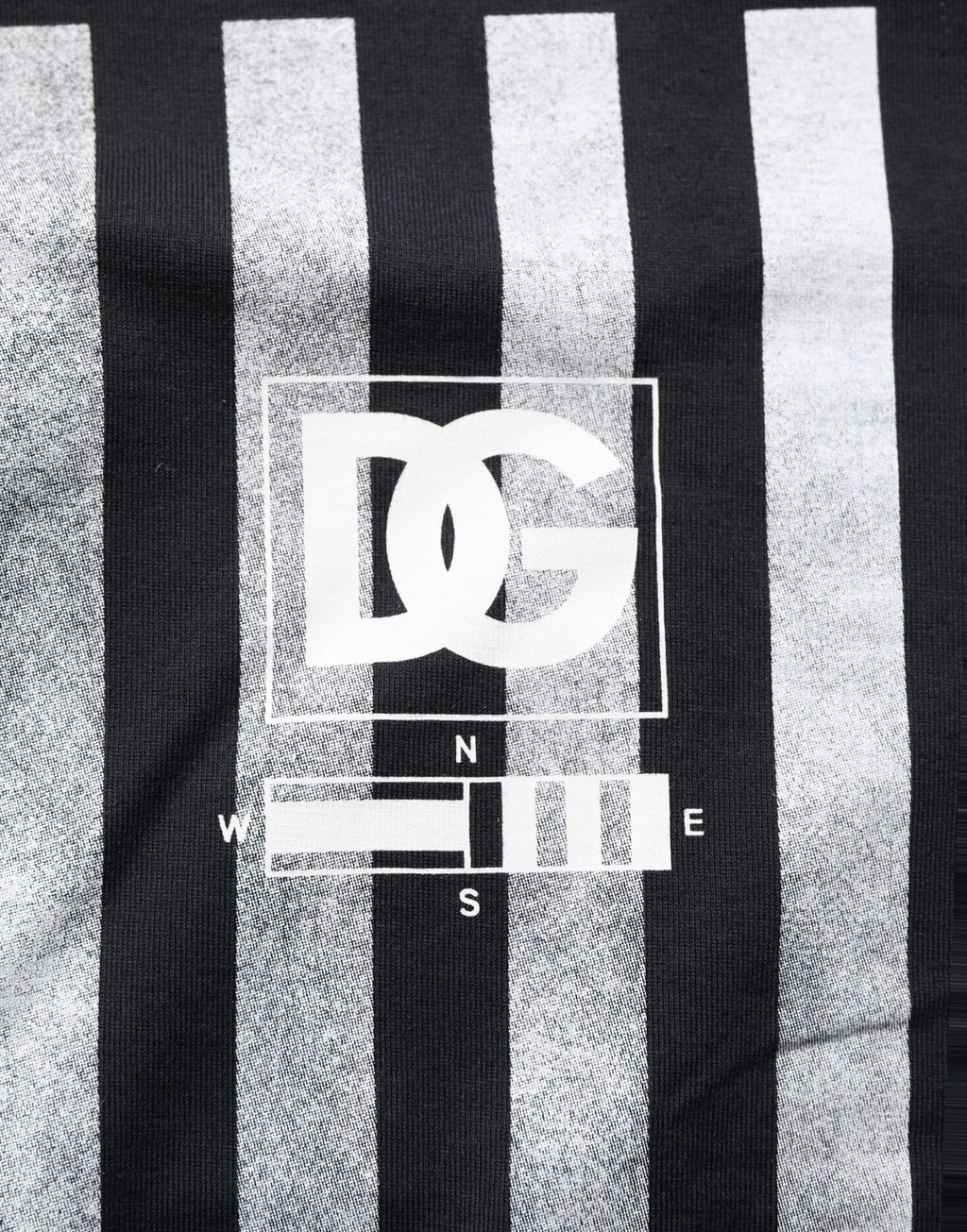 Blue Striped Print Cotton Crew Neck T-shirt
