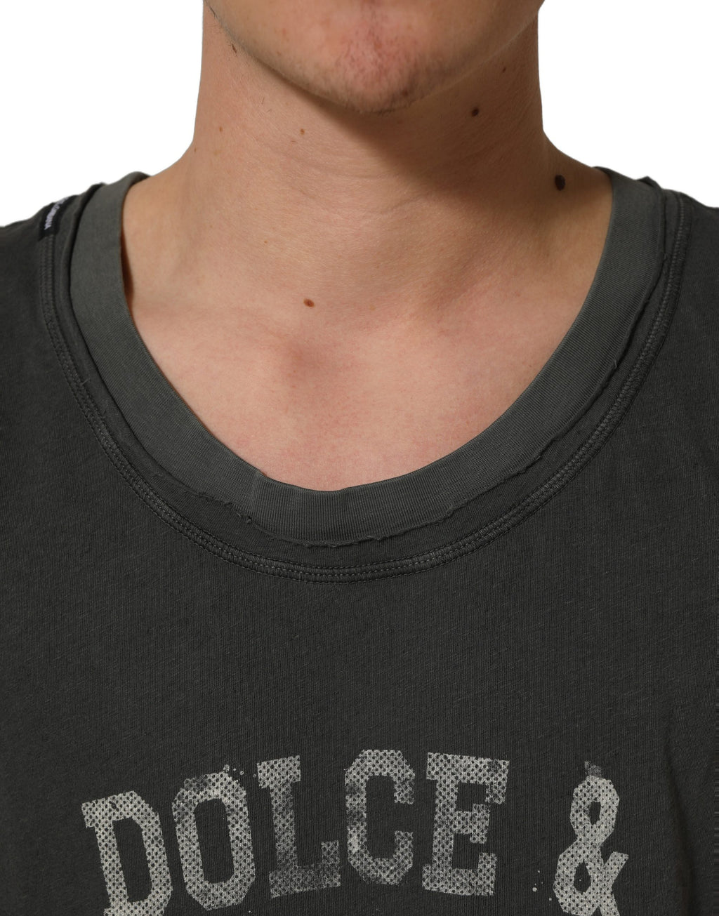 Dark Gray Graphic Print Tank Men Top T-shirt