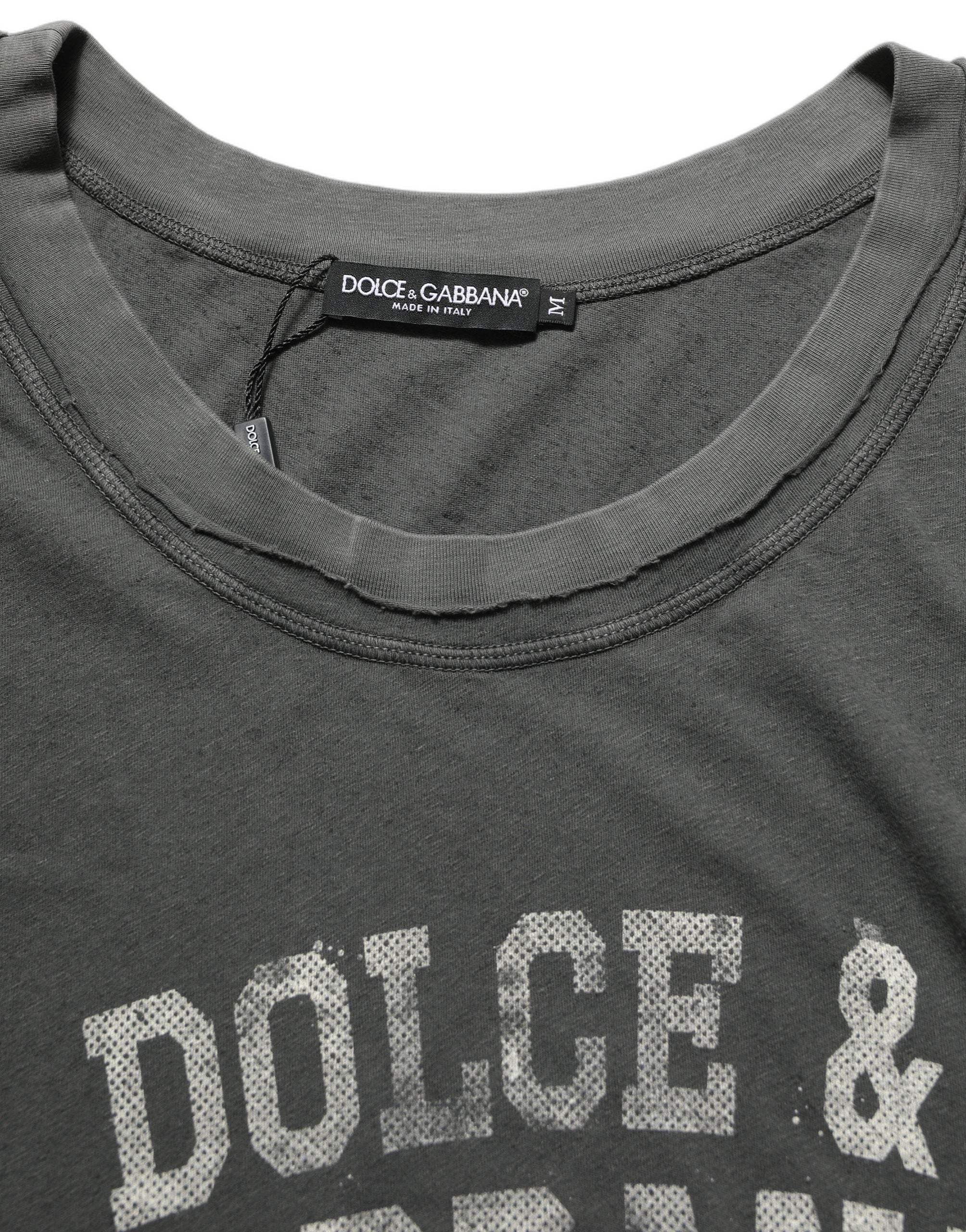 Dark Gray Graphic Print Tank Men Top T-shirt