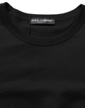 Black Cotton Crew Neck Short Sleeve T-shirt