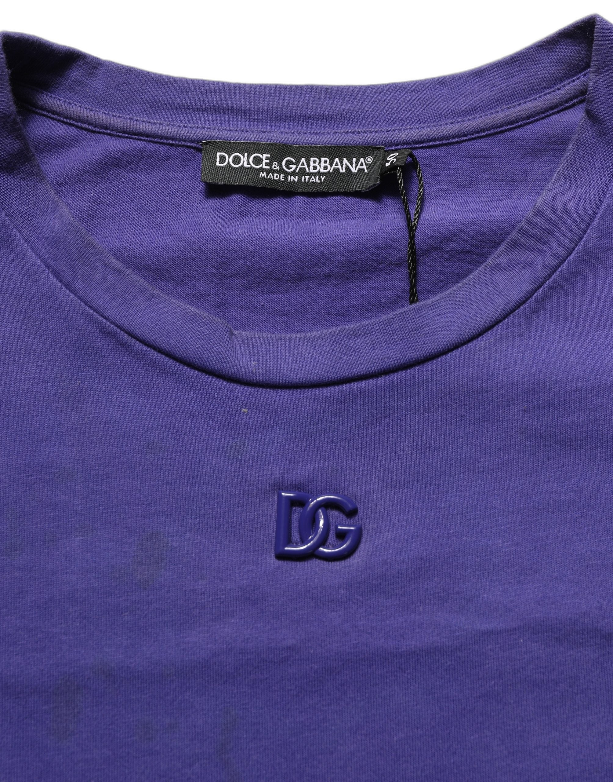 Violet Cotton Crew Neck Short Sleeve T-shirt