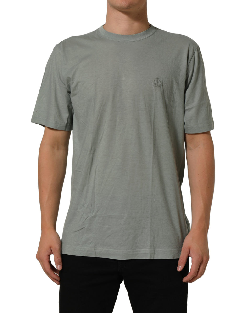 Green Cotton Short Sleeve Crew Neck T-shirt