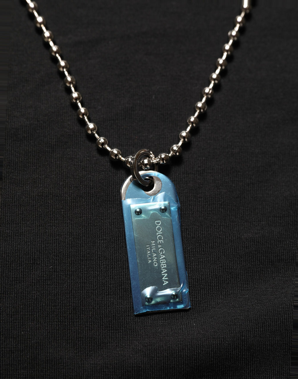 Black Dog Tag Short Sleeve CrewNeck T-shirt
