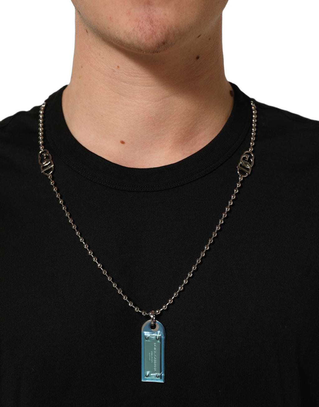 Black Dog Tag Short Sleeve CrewNeck T-shirt