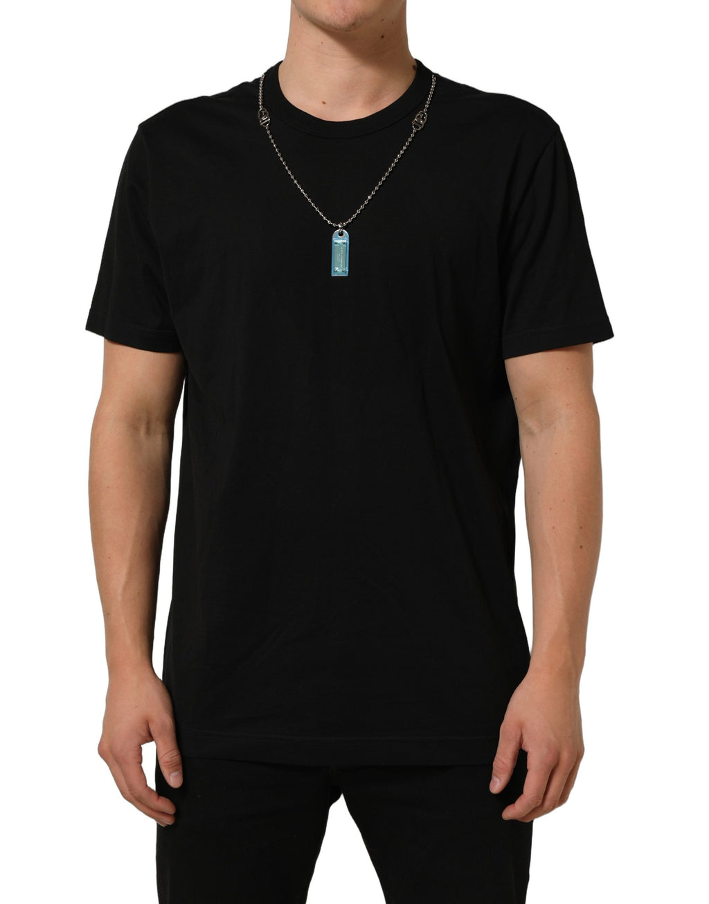 Black Dog Tag Short Sleeve CrewNeck T-shirt