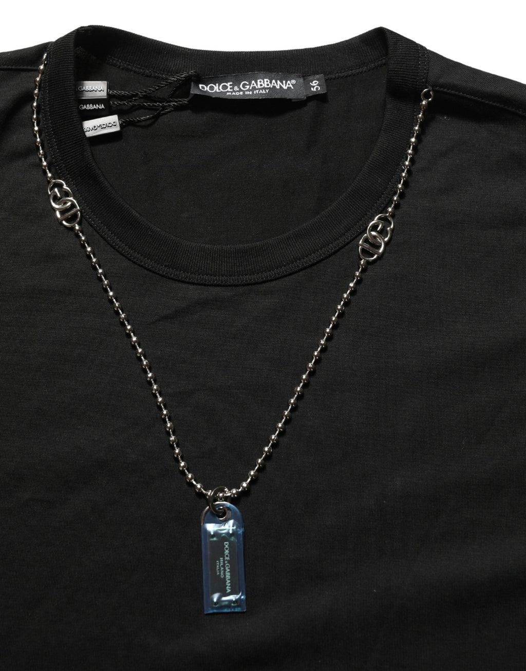 Black Dog Tag Short Sleeve CrewNeck T-shirt