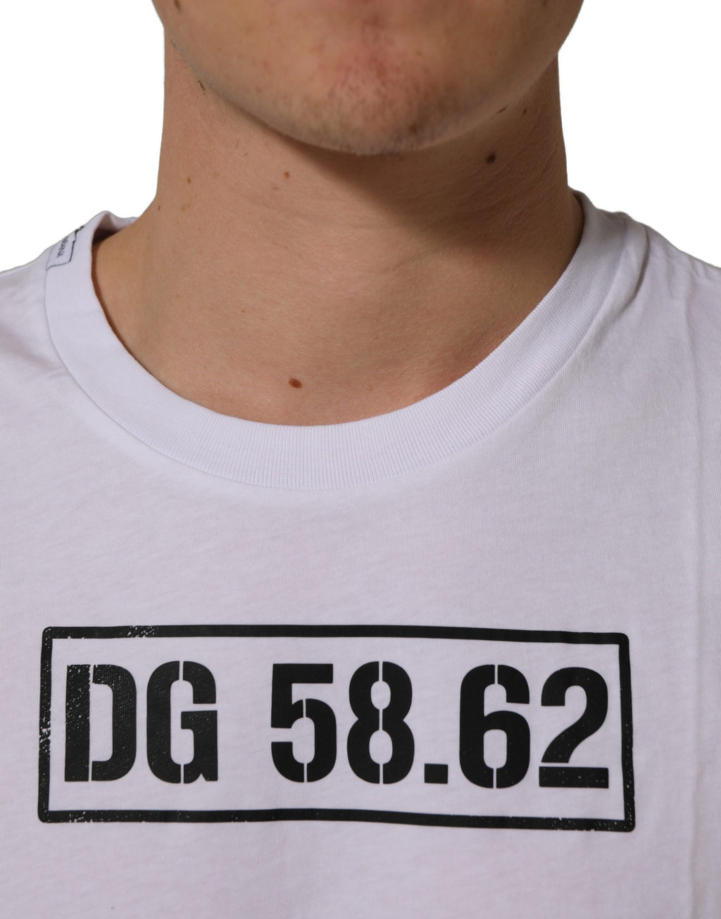 White DG 58.62 Cotton Crew Neck Men T-shirt