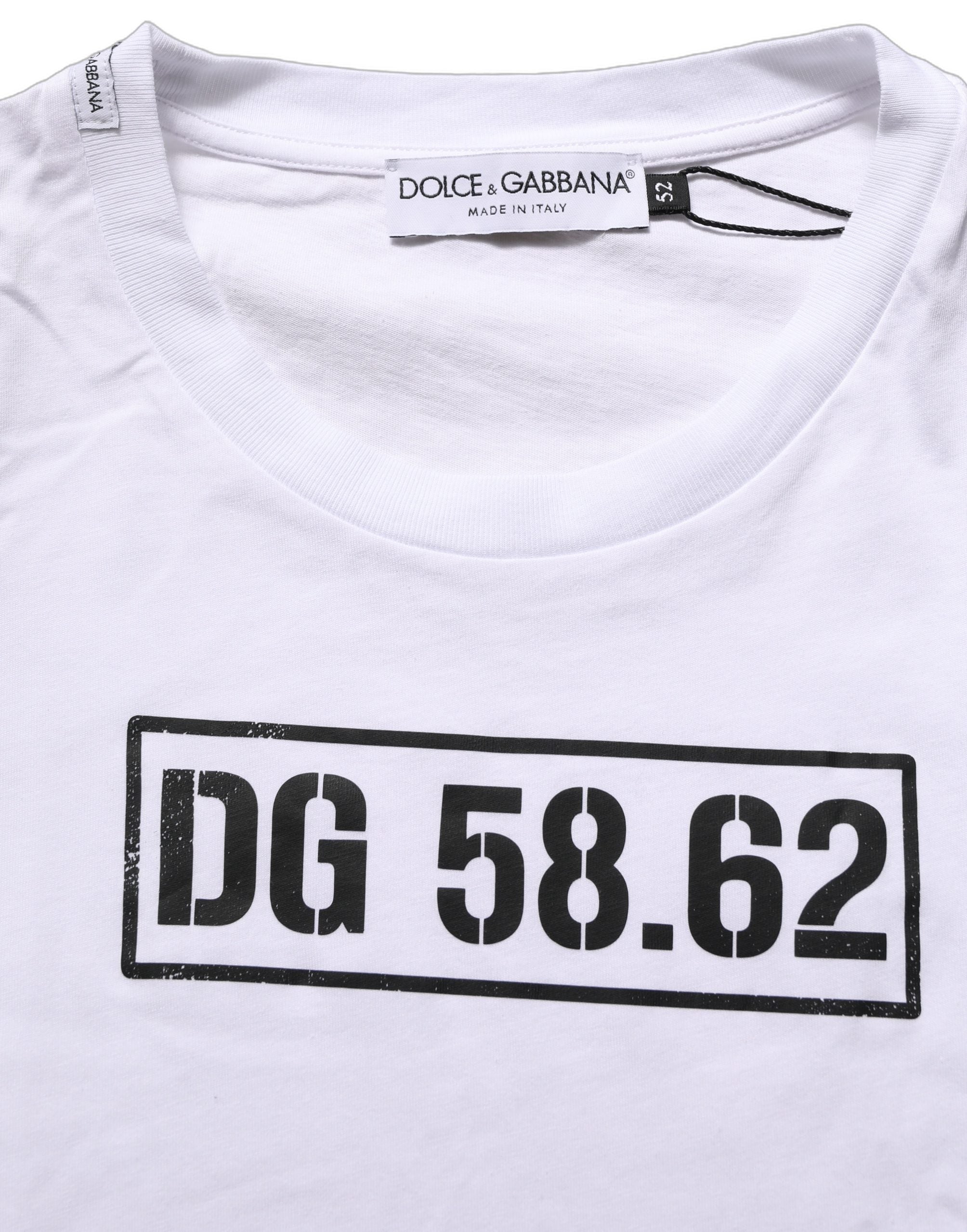 White DG 58.62 Cotton Crew Neck Men T-shirt