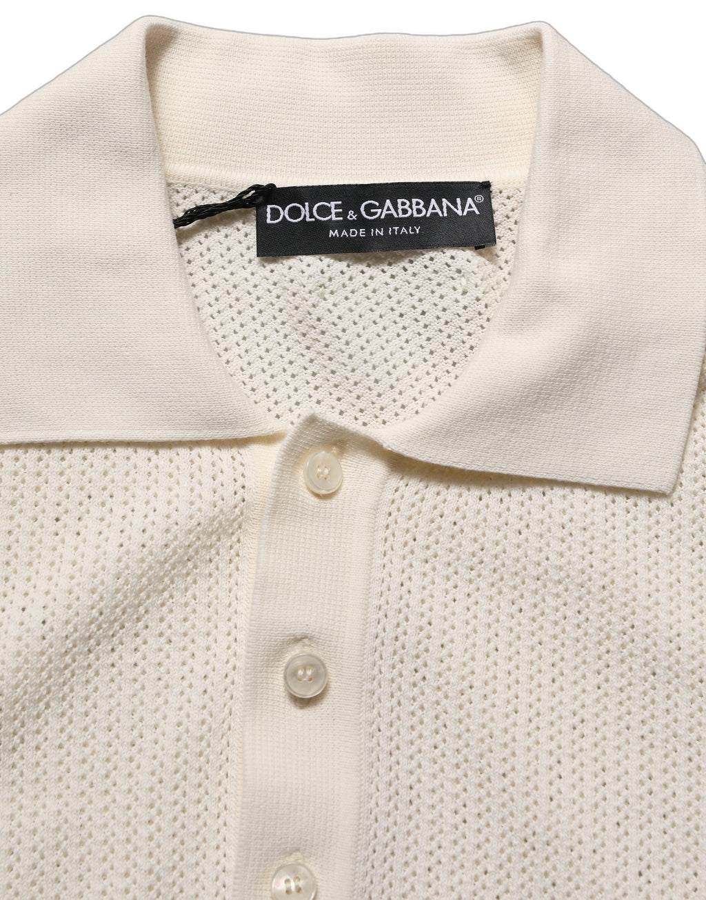 Off White Cotton Collared Men Polo T-shirt