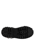 Black Studded Leather Hi-Trekking Derby Men Shoes
