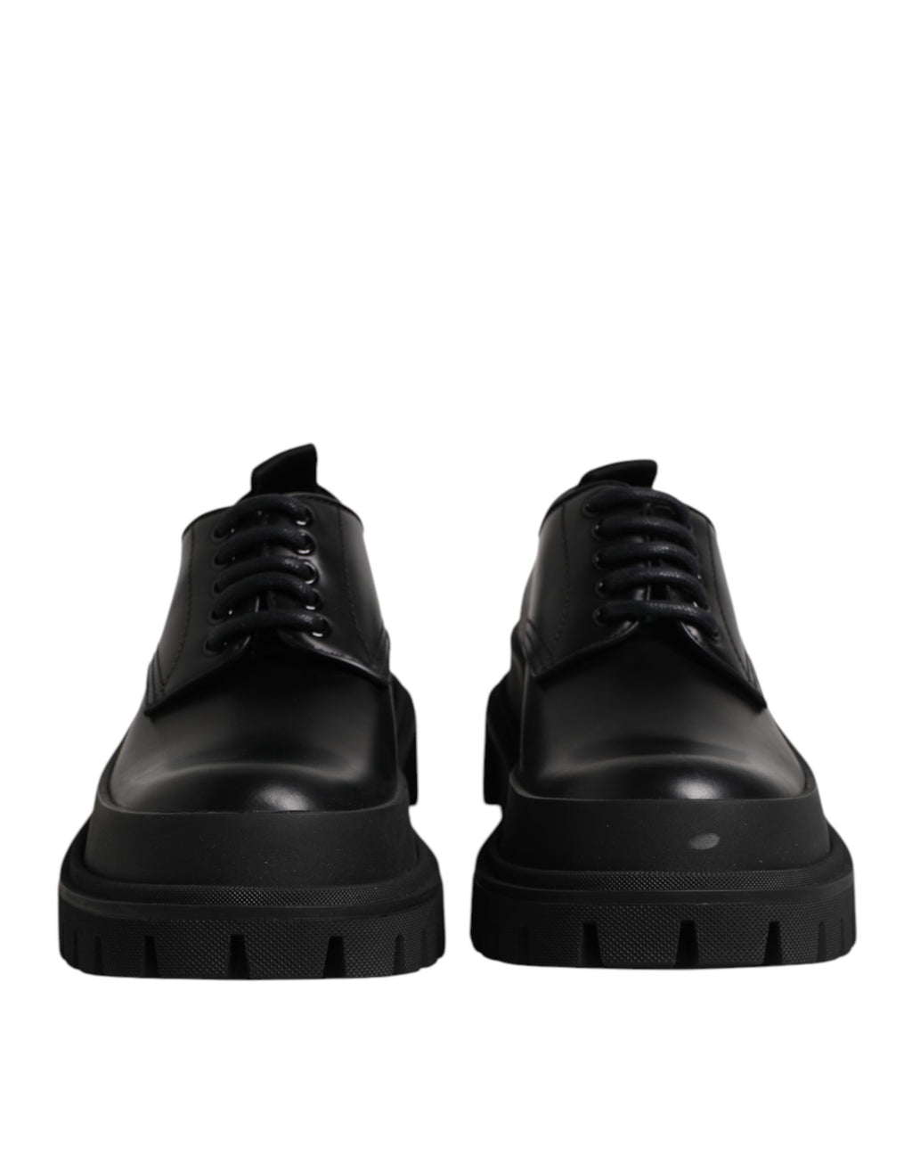 Black Leather Hi-Trekking Derby Shoes