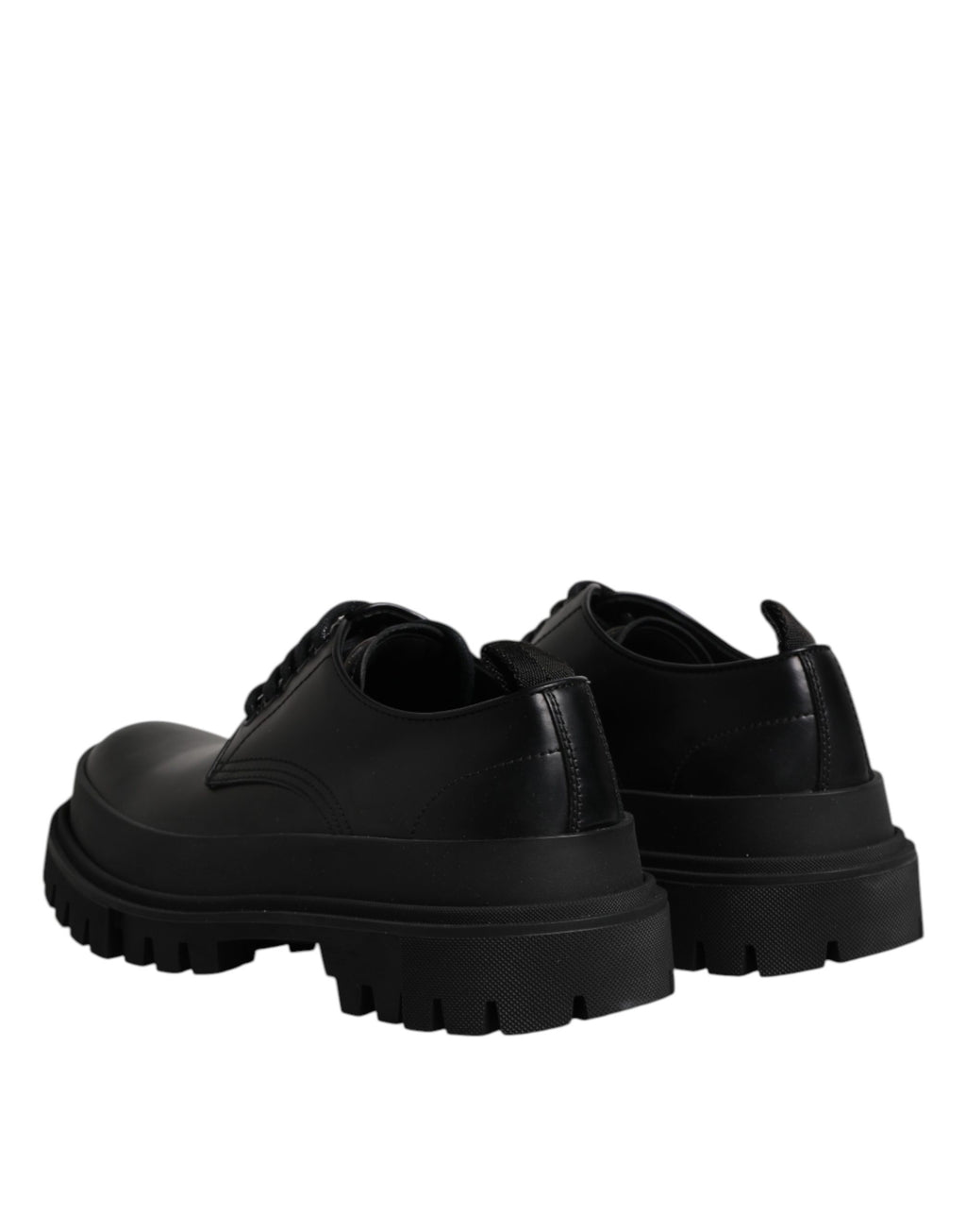 Black Leather Hi-Trekking Derby Shoes