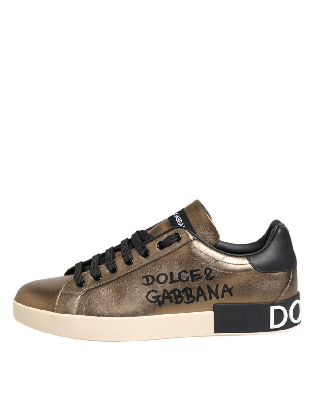 Gold Portofino Calf Leather Sneakers Shoes