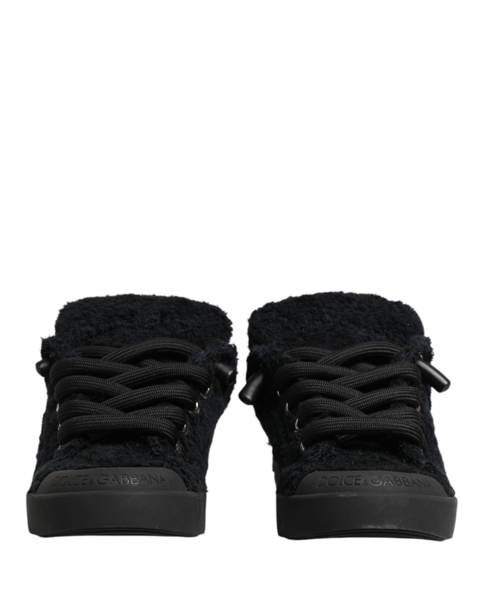 Black Portofino Lace-Up Sneakers Shoes