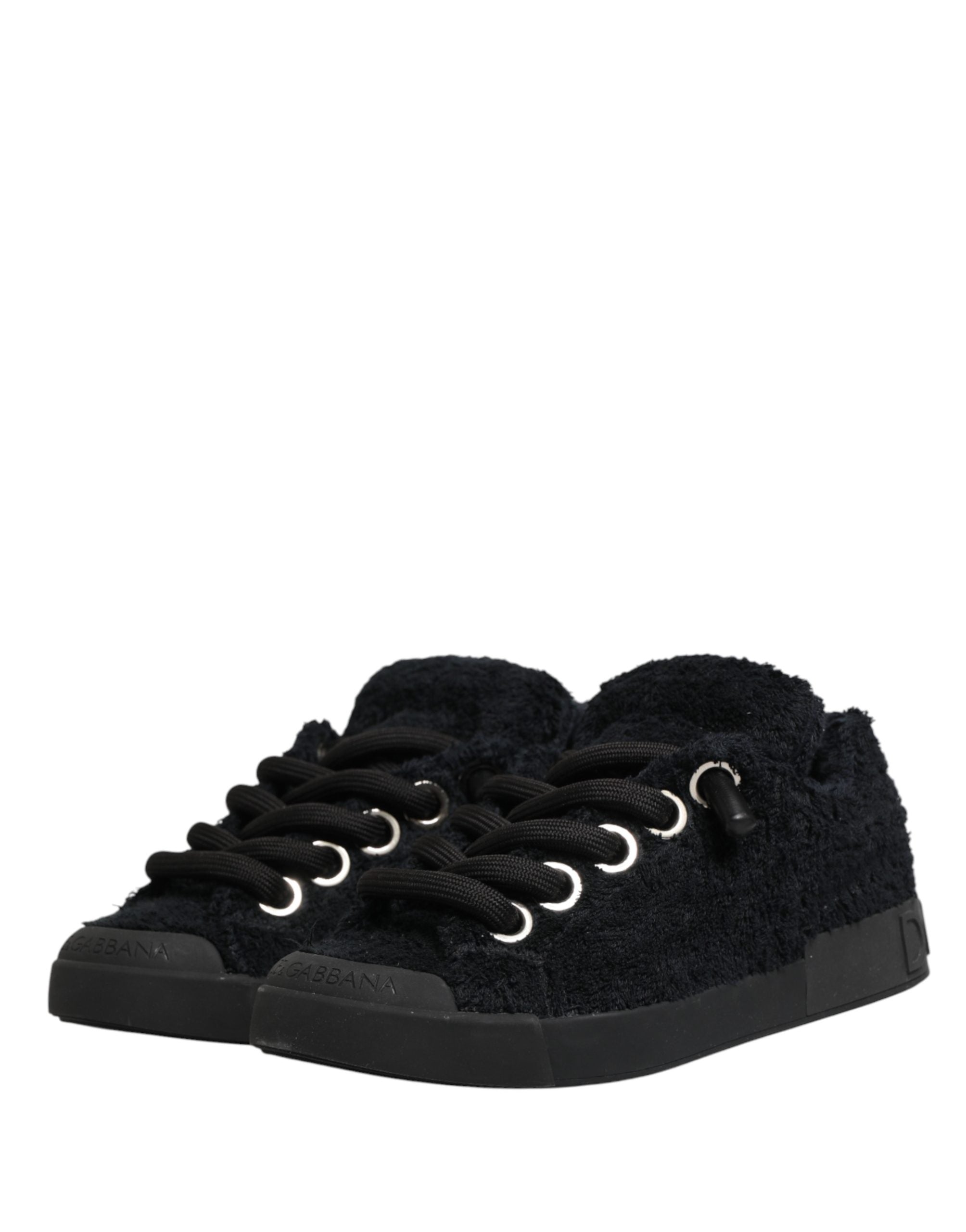 Black Portofino Lace-Up Sneakers Shoes