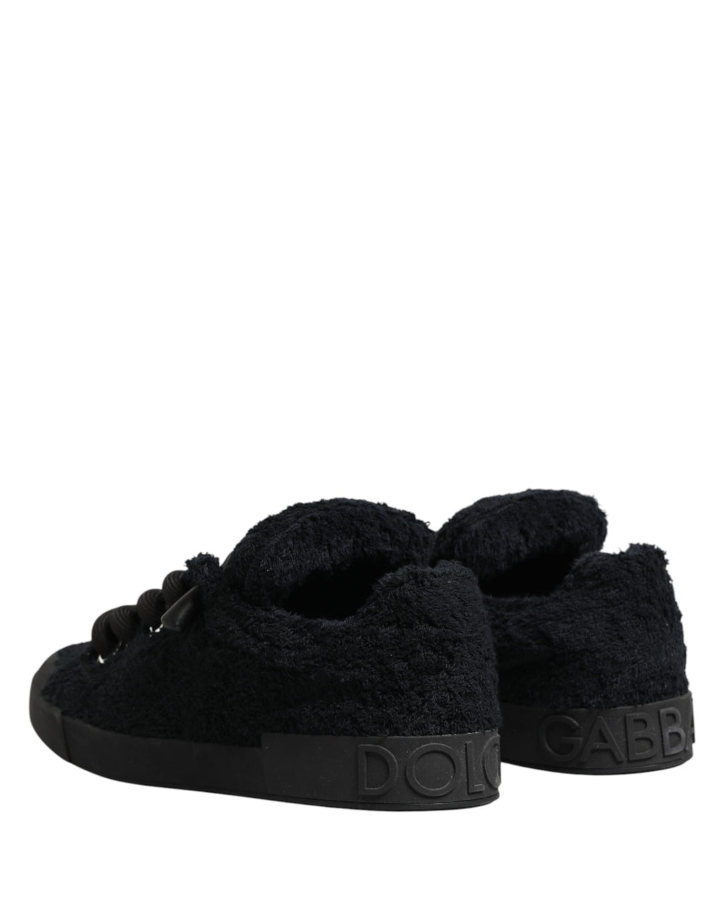 Black Portofino Lace-Up Sneakers Shoes