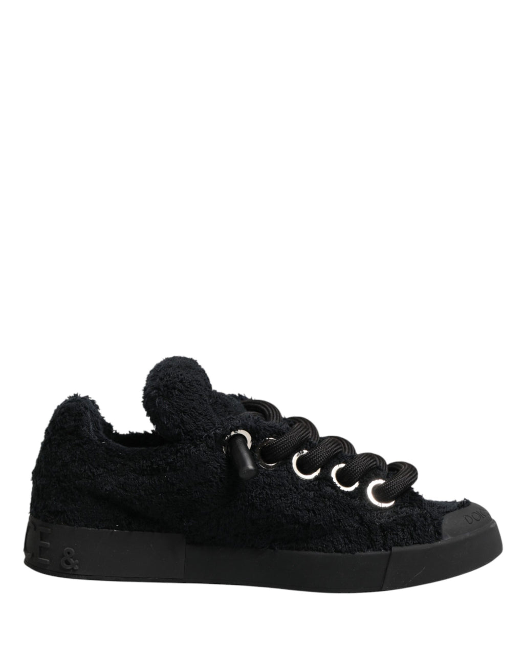 Black Portofino Lace-Up Sneakers Shoes