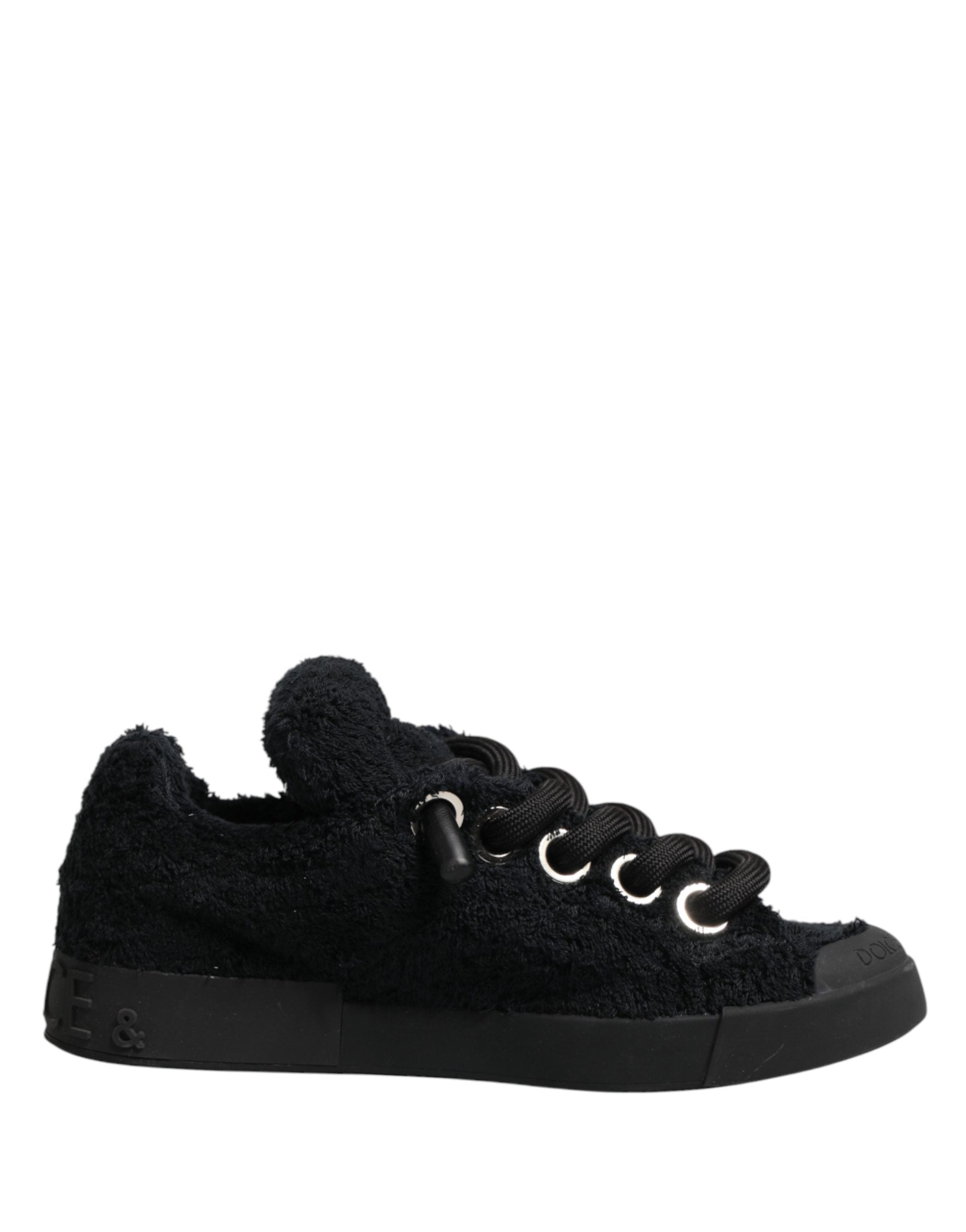 Black Portofino Lace-Up Sneakers Shoes
