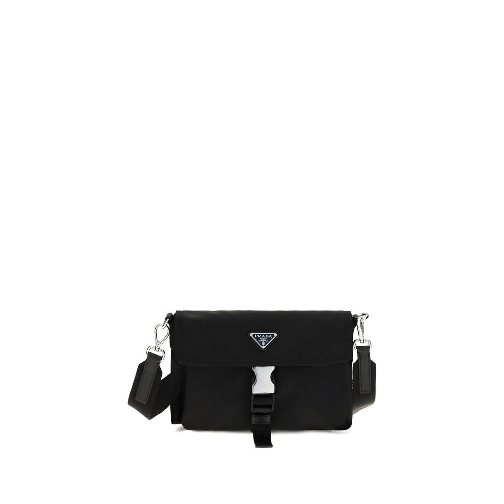 Black Recycled Polyamide Shoulder Bag