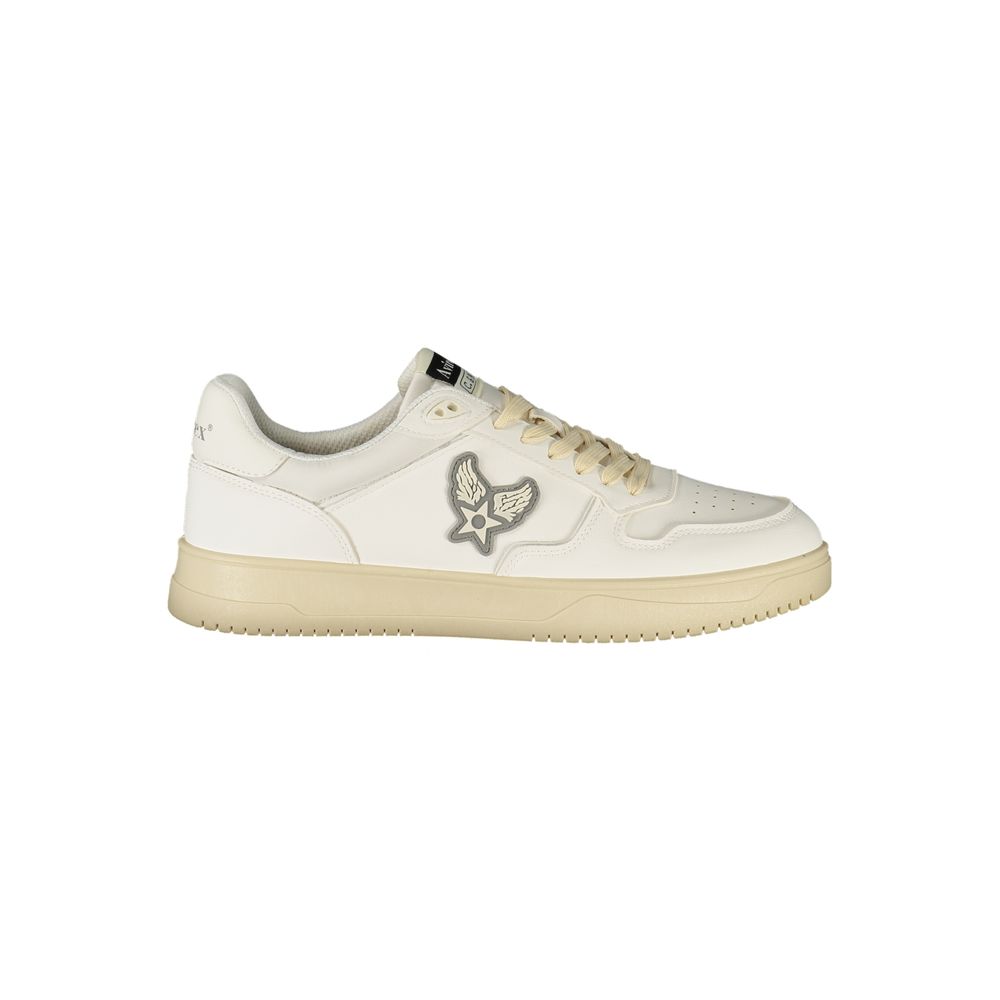White Polyurethane Men's Sneaker