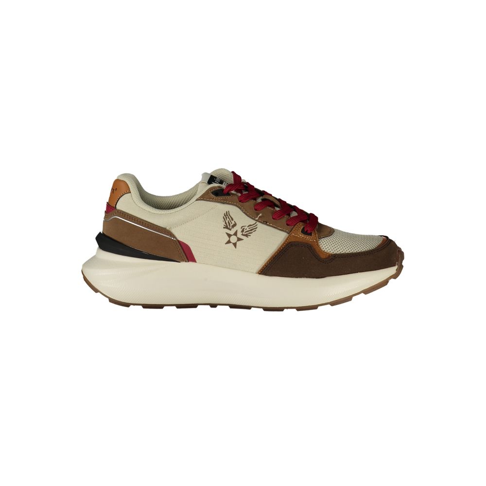Beige Polyurethane Men's Sneaker