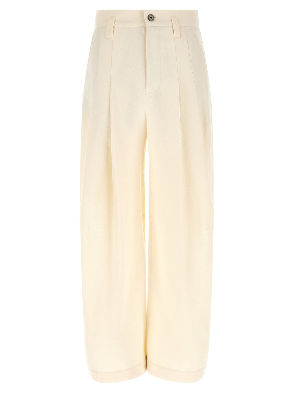 White Cotton Casual Pants