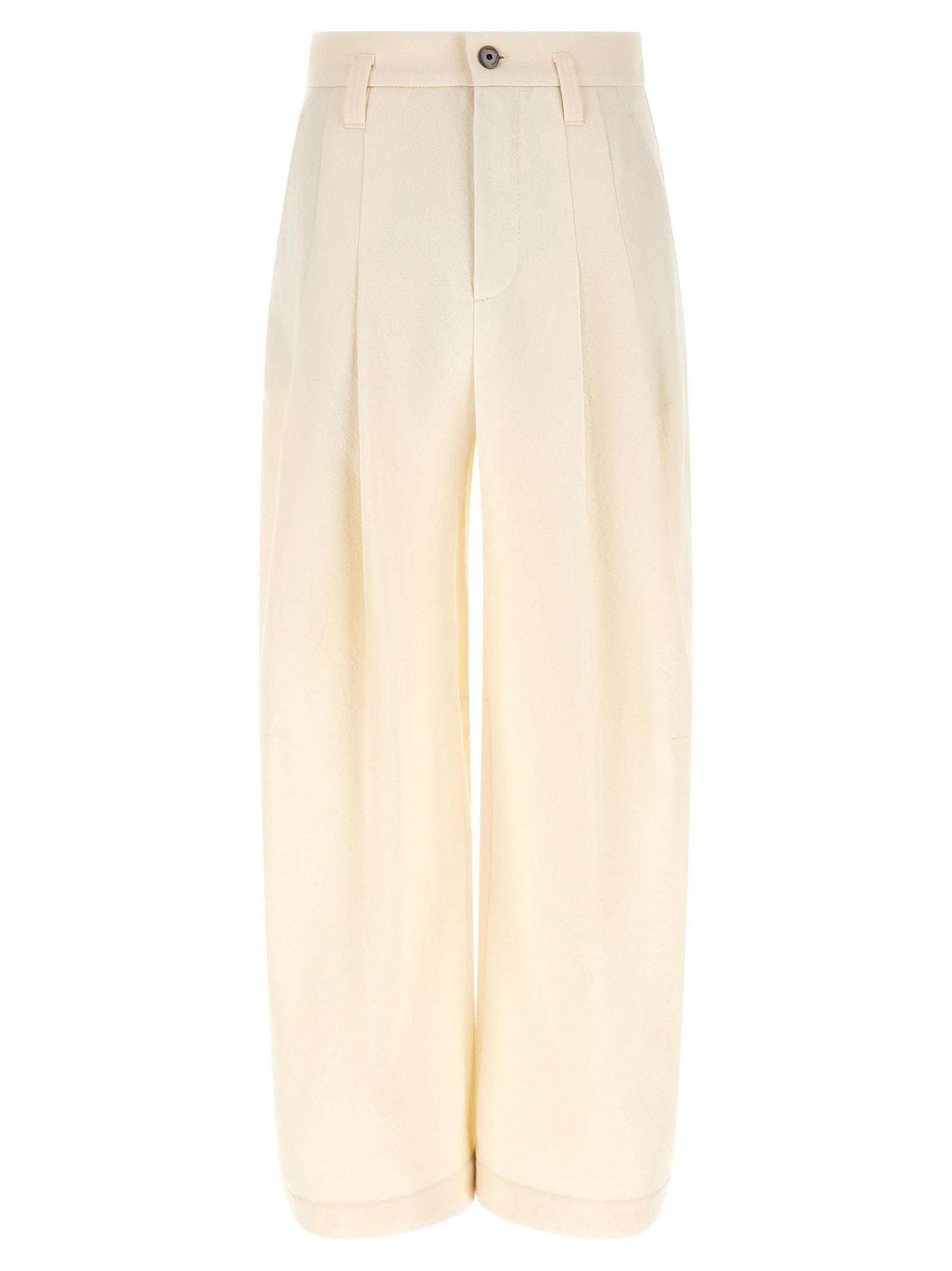 White Cotton Casual Pants