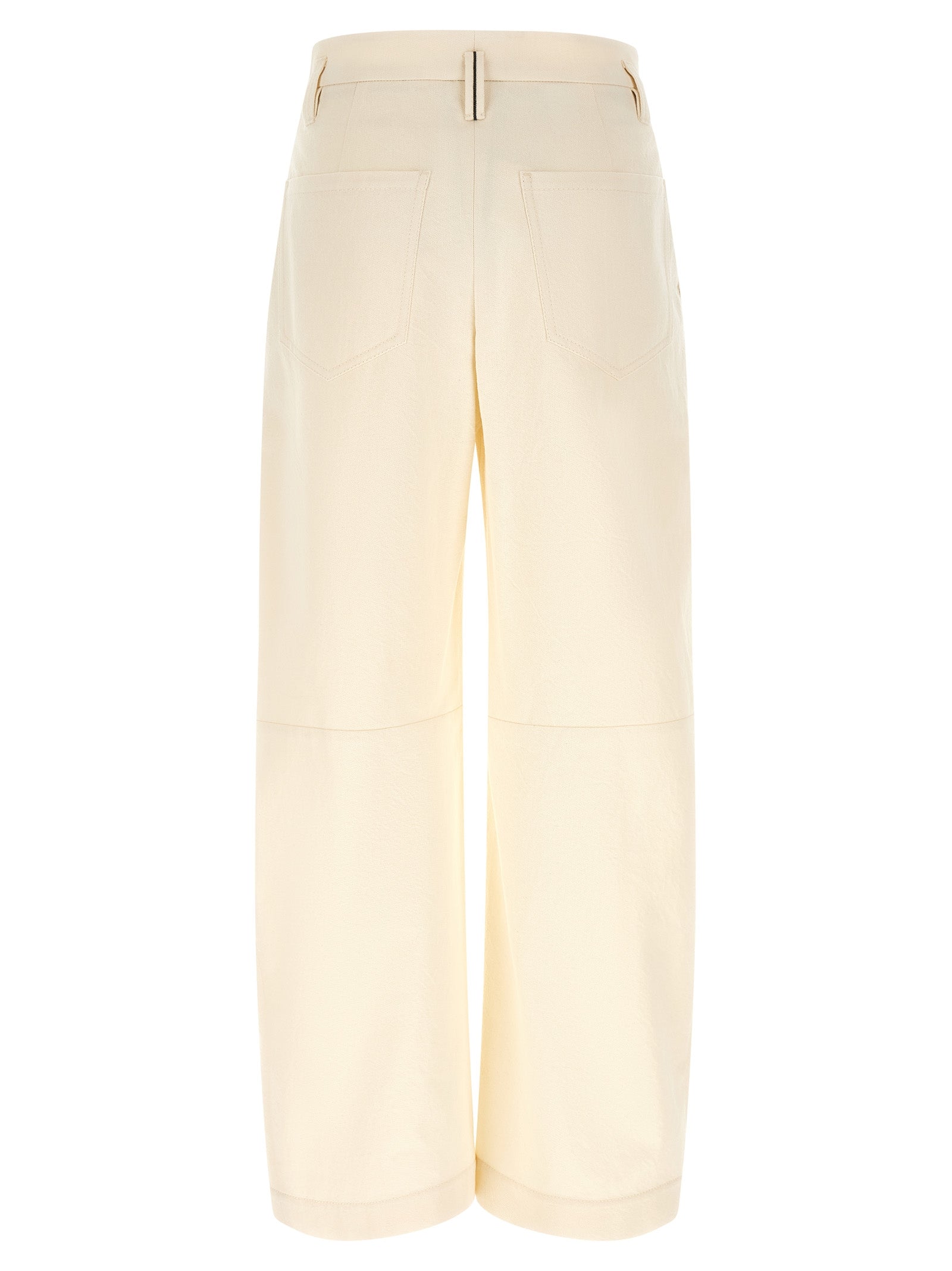 White Cotton Casual Pants