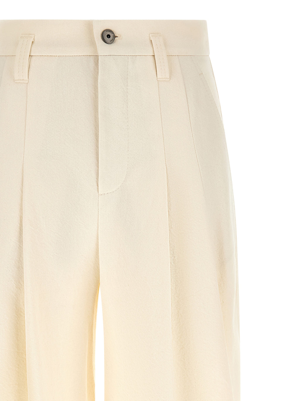 White Cotton Casual Pants