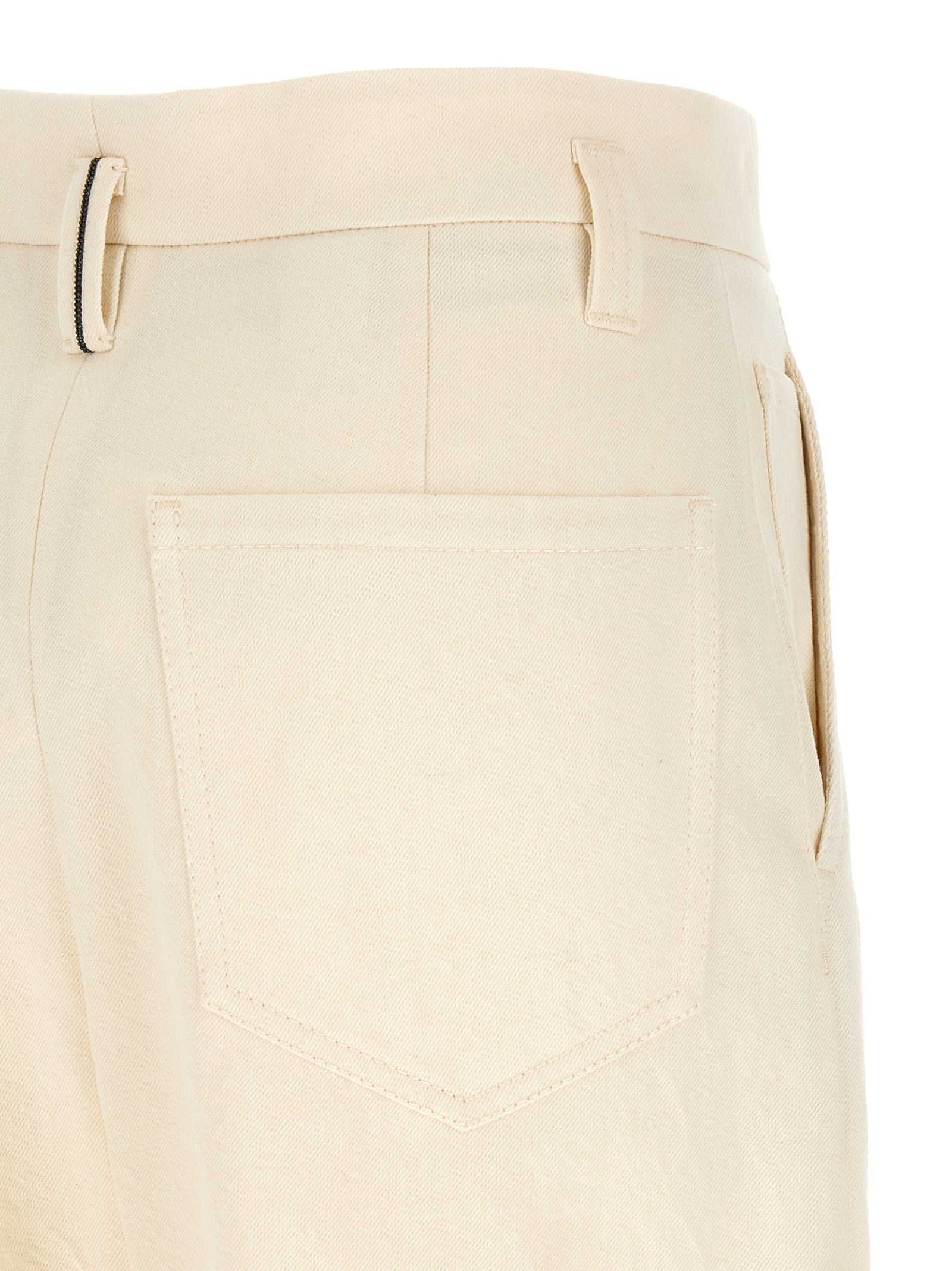 White Cotton Casual Pants