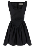 Black Cotton Short Dress