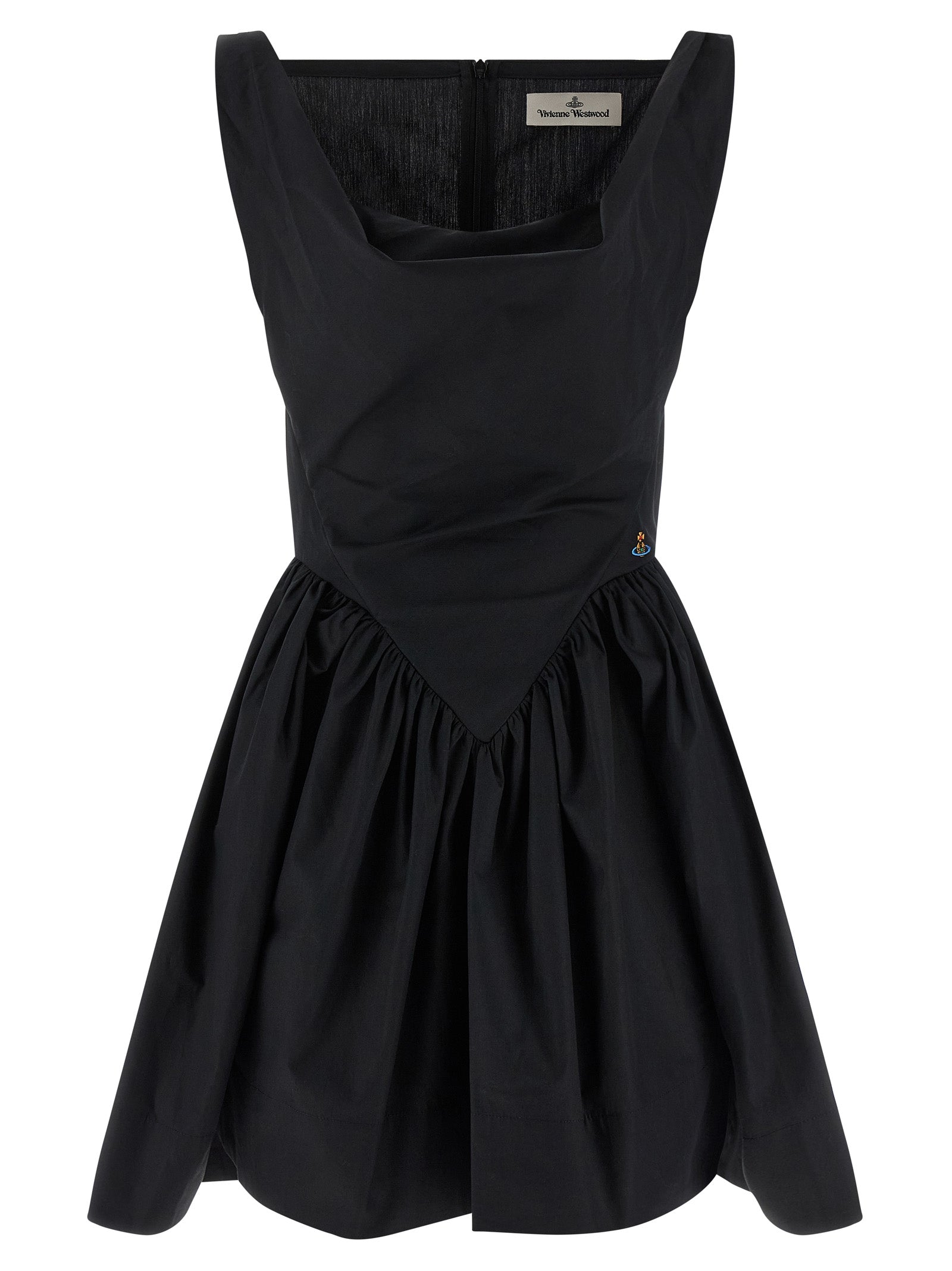 Black Cotton Short Dress