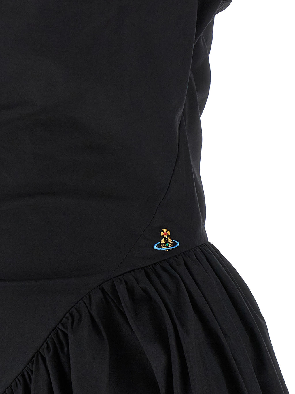 Black Cotton Short Dress