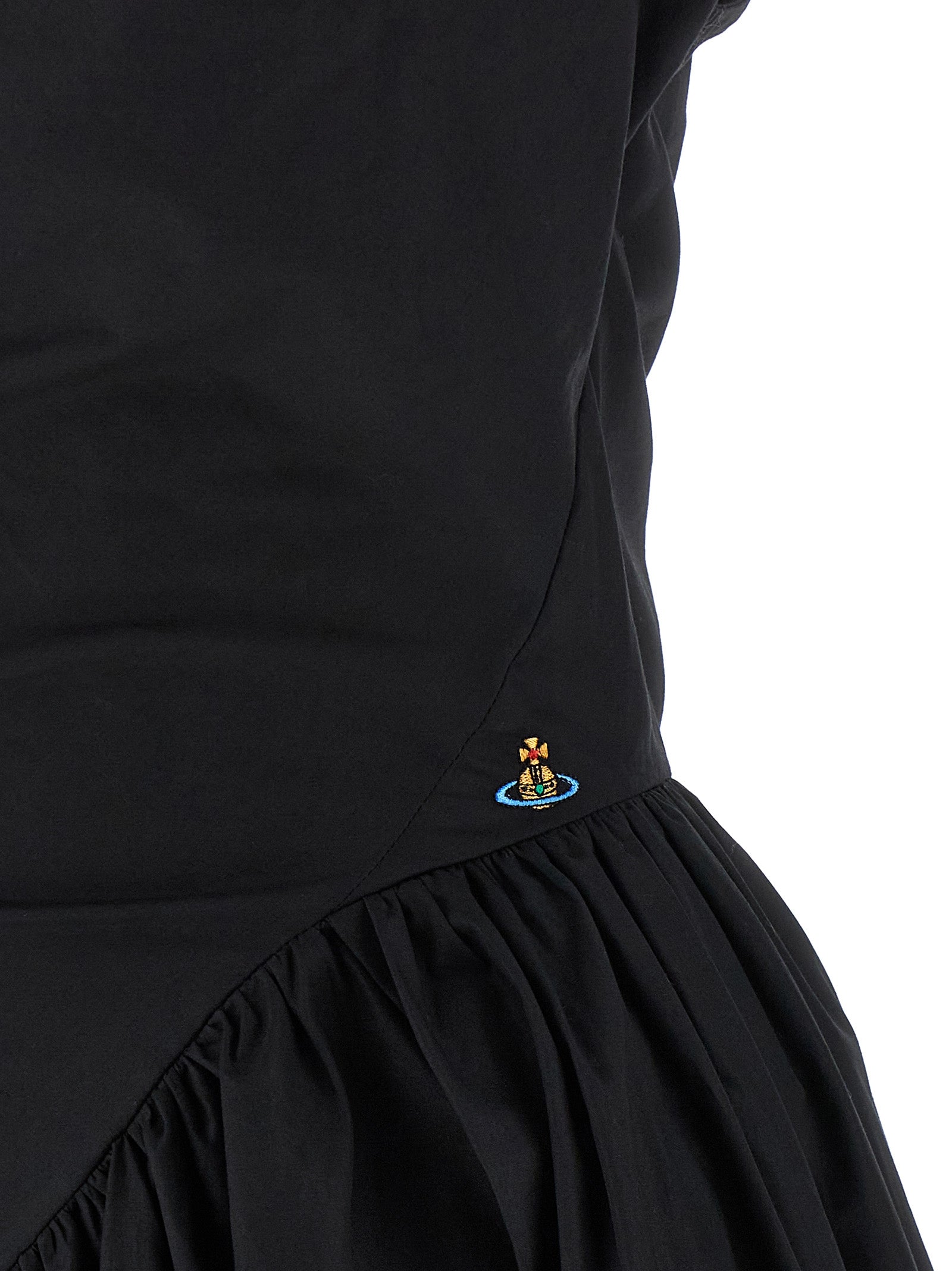 Black Cotton Short Dress