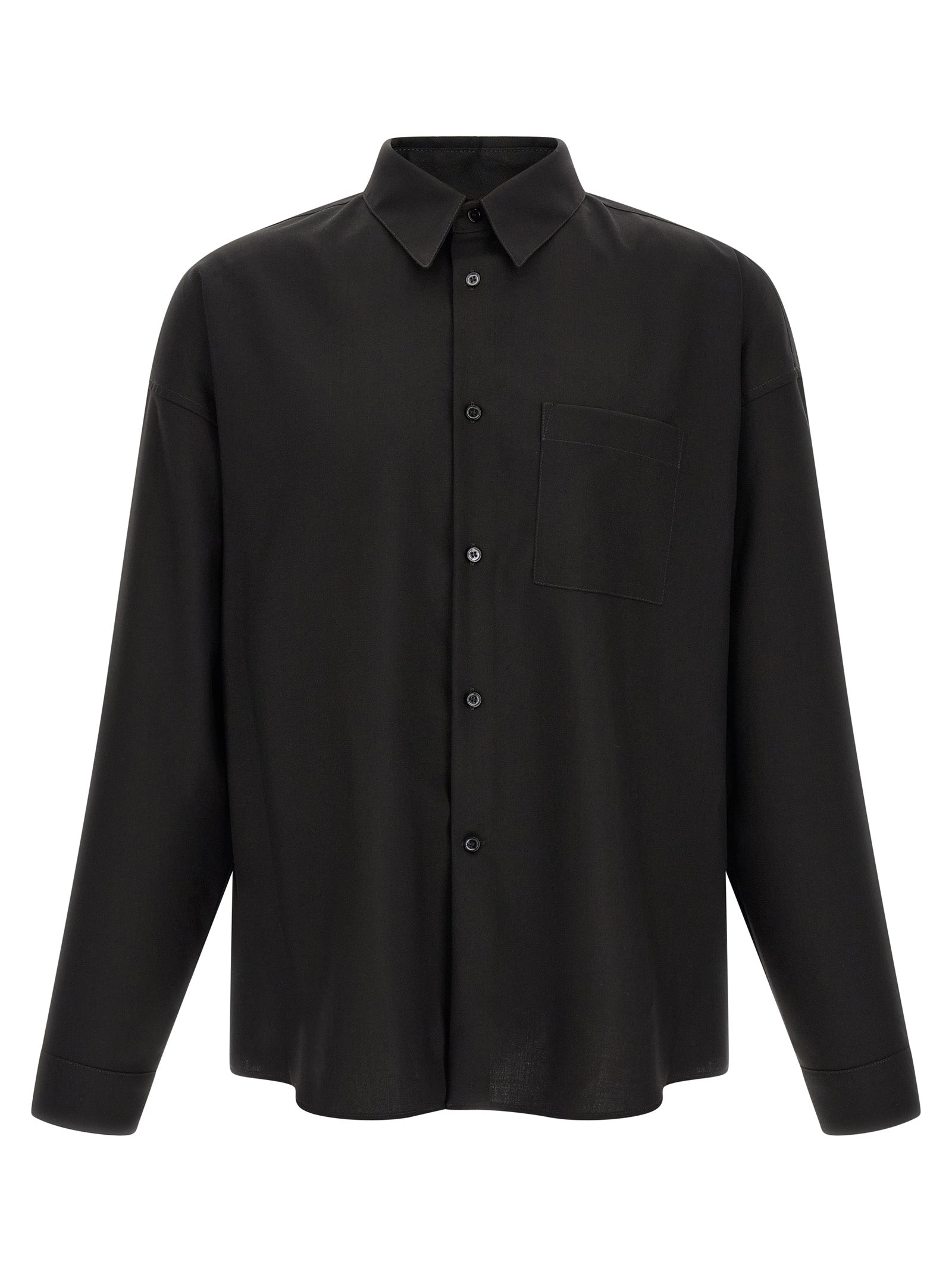 Black Virgin Wool Blouse