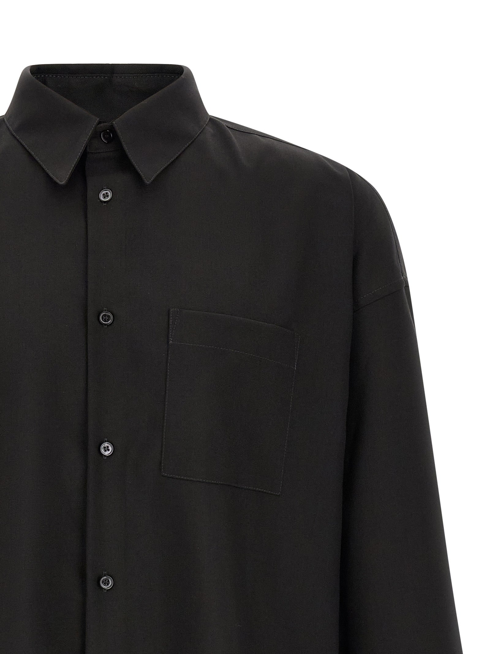 Black Virgin Wool Blouse