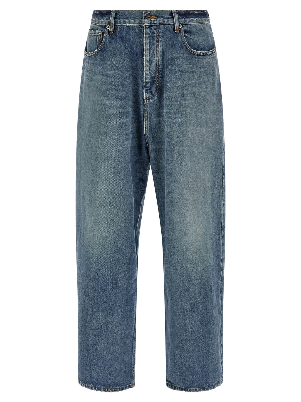 Blue Cotton Relaxed Fit Jeans