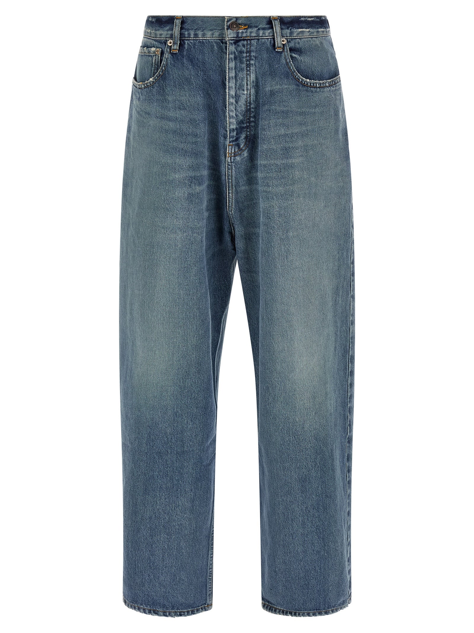 Blue Cotton Relaxed Fit Jeans
