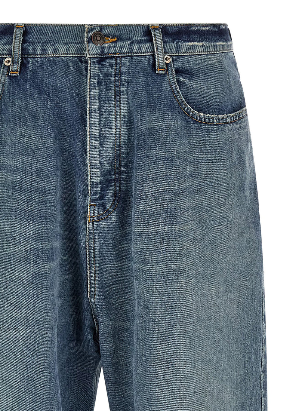 Blue Cotton Relaxed Fit Jeans