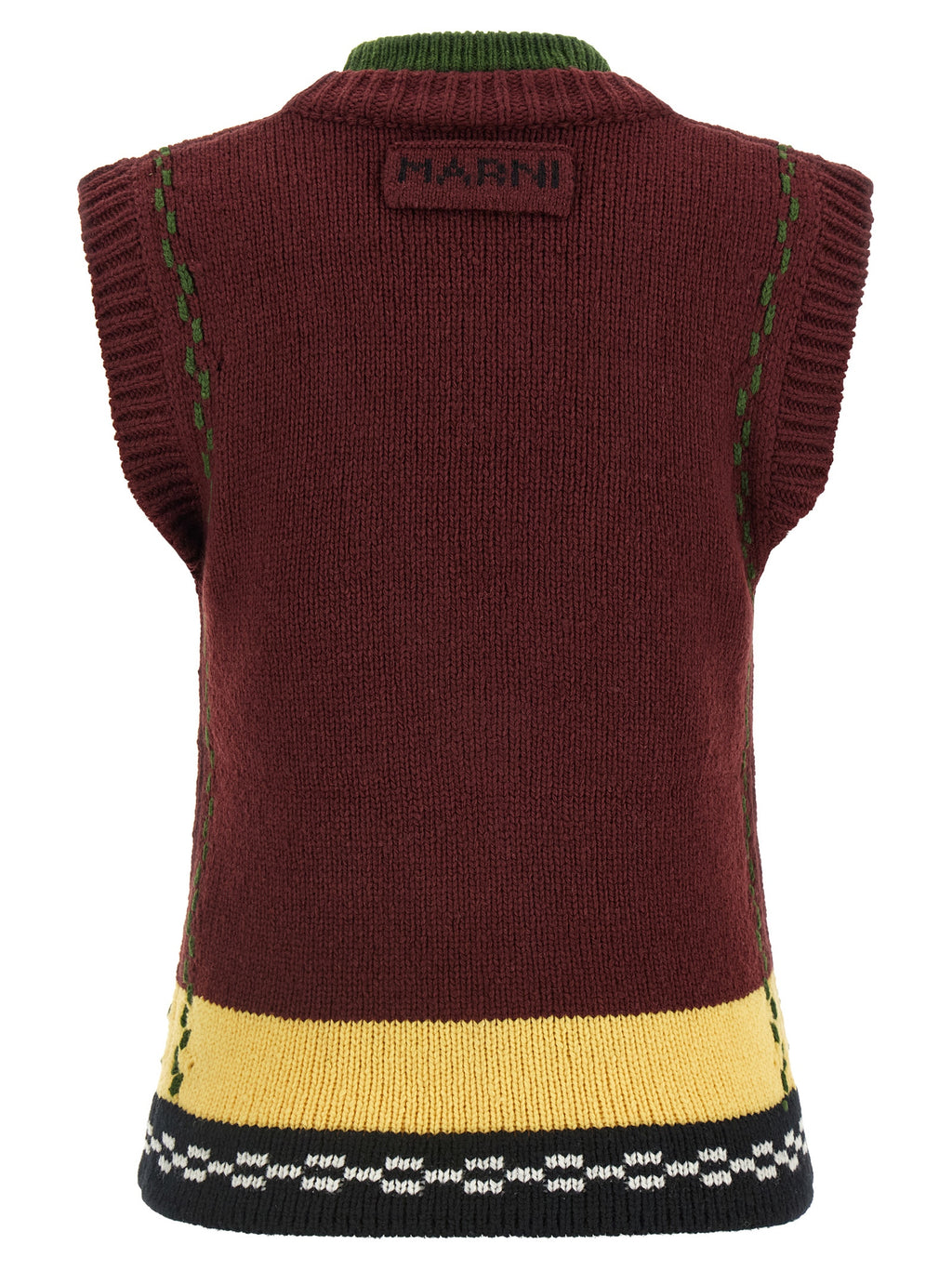 Bordeaux Wool Sleeveless Jacket