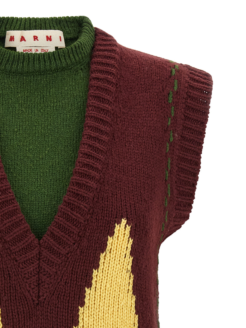 Bordeaux Wool Sleeveless Jacket