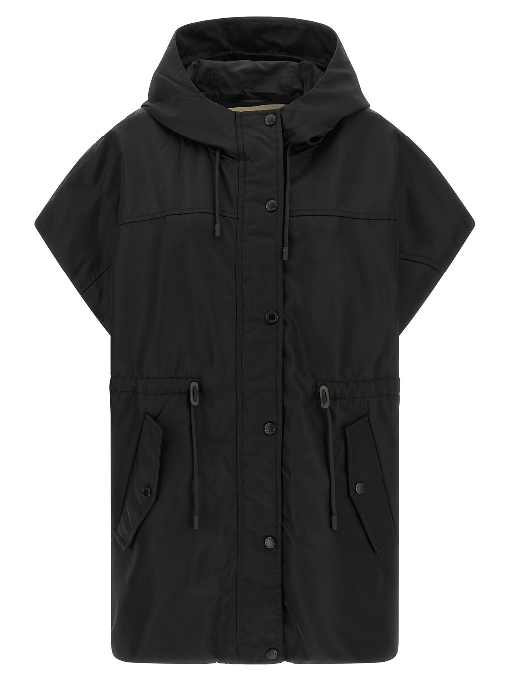 Black Polyamide Sleeveless Jacket