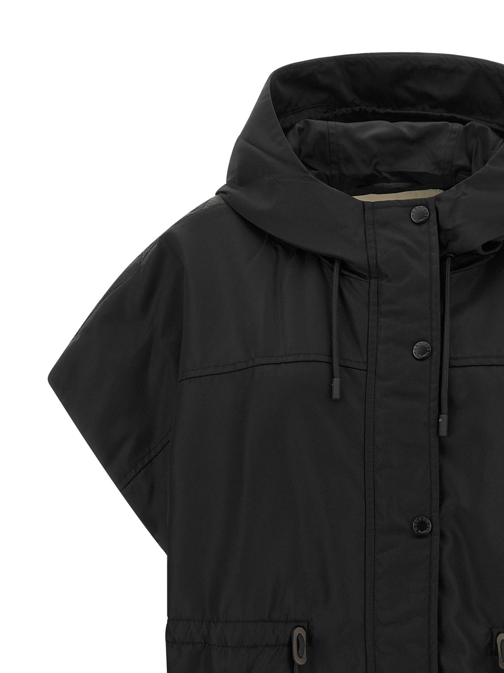 Black Polyamide Sleeveless Jacket